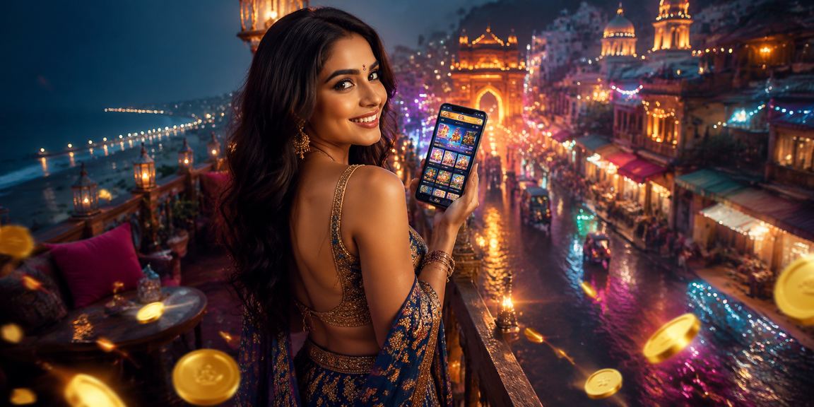 Modern mobile casino neon lights in India